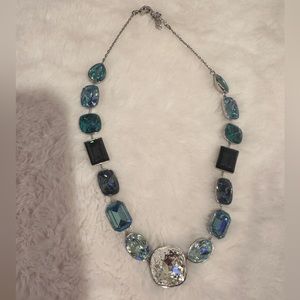 STUNNING Swarovski Large Blue Crystal Necklace